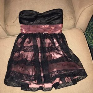 Cute Pink black lace dress